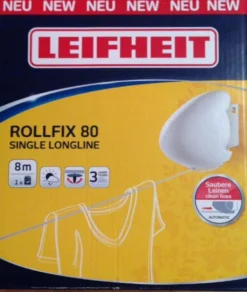 Leifheit Wanddrooglijn Rollfix Single 80 Longline - 8 M Drooglengte - Ophangbaar - Wit -Schoonmaakmiddelen 1016x1200 1