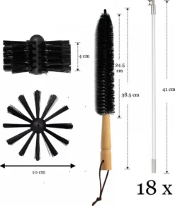 Schoorsteenveegset - 8 Meter - 2 Borstelkoppen - Professioneel - Schoorsteen Borstel - Veegkit - Haardset Voor Houtkachel - Flexibel - Schoorsteenveger - Pelletkachel Accessoires - Schoorsteen Reiniger - Geschikt Voor Boormachines -Schoonmaakmiddelen 1016x1200 2