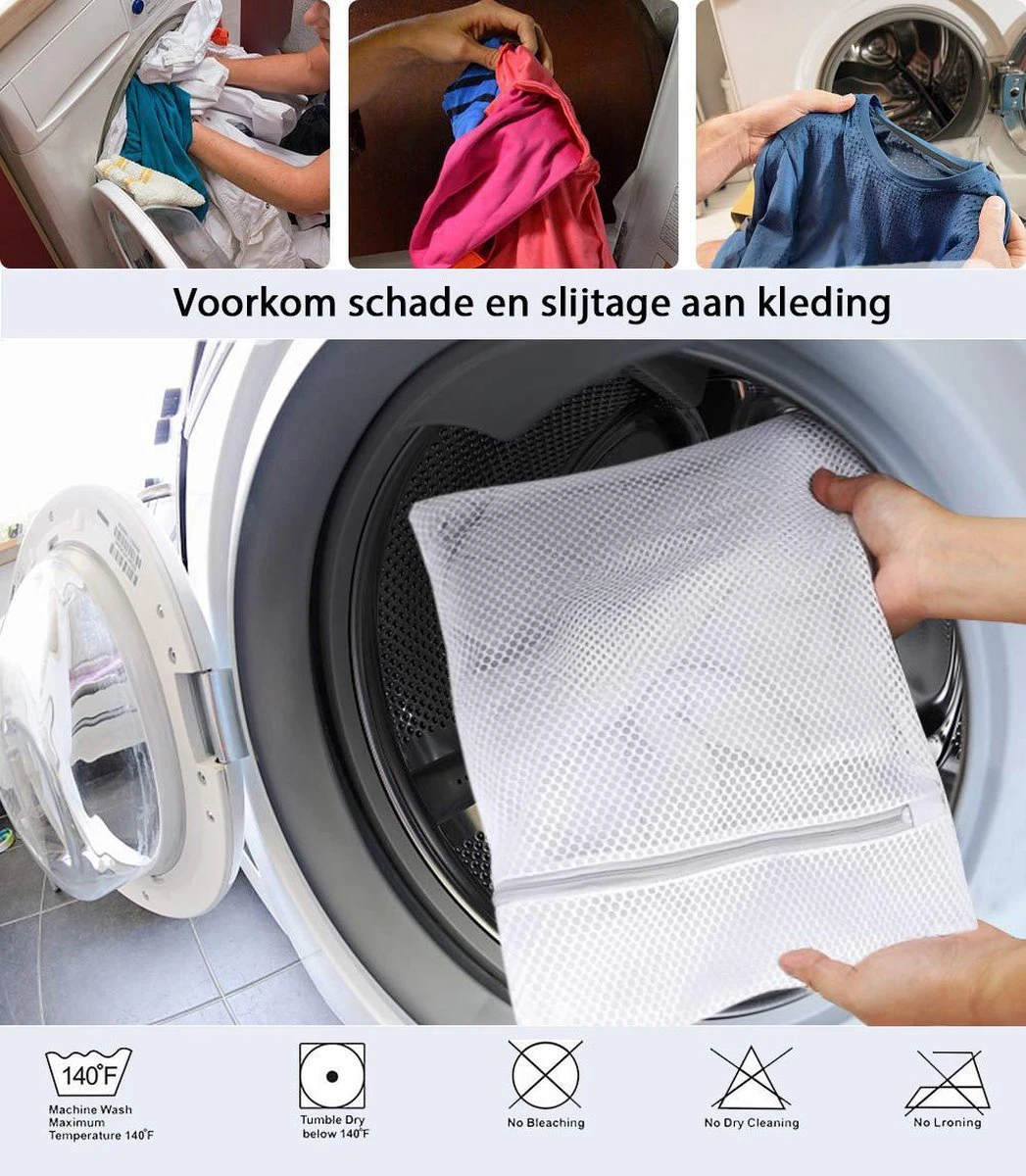 ForDig Wasnet Waszakjes (5 Stuks) Voor Lingerie En Fijne Was - Geschikt Voor Wasmachine - Met Rits - Wit 3 ForDig Wasnet Waszakjes (5 Stuks) Voor Lingerie En Fijne Was - Geschikt Voor Wasmachine - Met Rits - Wit - Afbeelding 3
