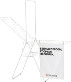 Brabantia HangOn Droogrek Inklapbaar - 25 Meter - Met Stang - White -Schoonmaakmiddelen 1048x1200 1