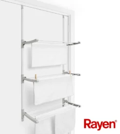 Rayen Stevige Deur Drogrek - 6,5M Drooglengte - Voor Deur - Grijs - 62 X 28 X 124 Cm -Schoonmaakmiddelen 1079x1200 3