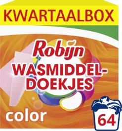 Robijn Classics Color Wasmiddeldoekjes - 4 X 16 Wasstrips - Voordeelverpakking -Schoonmaakmiddelen 1117x1200