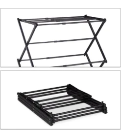 Relaxdays Wasrek Inklapbaar - Droogrek Staand - Wasdroogrek Verstelbaar - Ruimtebesparend - Zwart -Schoonmaakmiddelen 1124x1200