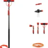 Telescoopsteel Met Borstel 6 Delige Set – Telescoop Met Borstel - Telescoopsteel Ramenwassen – Uitschuifbaar Tot 4,6 Meter - Met Zeepdispenser