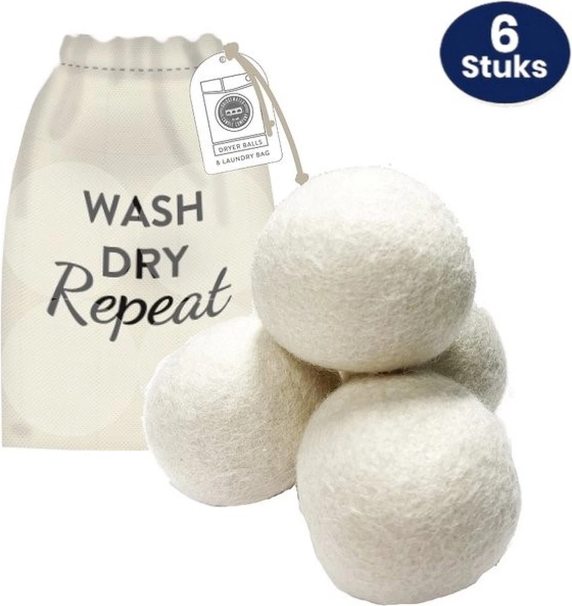 UsefullProducts Drogerballen - Wasbollen - Droogbollen - Wasdrogerballen - Energiebesparende Producten - 6 Stuks - 4CM 1 UsefullProducts Drogerballen - Wasbollen - Droogbollen - Wasdrogerballen - Energiebesparende Producten - 6 Stuks - 4CM