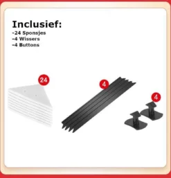Merkloos Magnetische Raamwisser - Ruitenreiniger - Inclusief 24 Sponsjes + 4 Wissers + 4 Buttons -Schoonmaakmiddelen 1153x1200 4