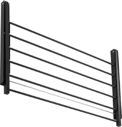 Merkloos Droogrek - Opklapbare Badkamerdroger Aan De Muur Gemonteerd - 60 Cm Zwart -Schoonmaakmiddelen 1154x1200 1