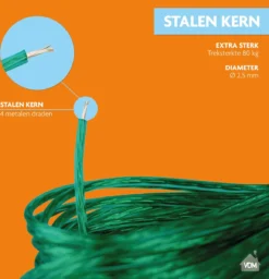 LaundrySpecialist Waslijn - 50 Meter Met Stalen Kern - Groen -Schoonmaakmiddelen 1156x1200 1