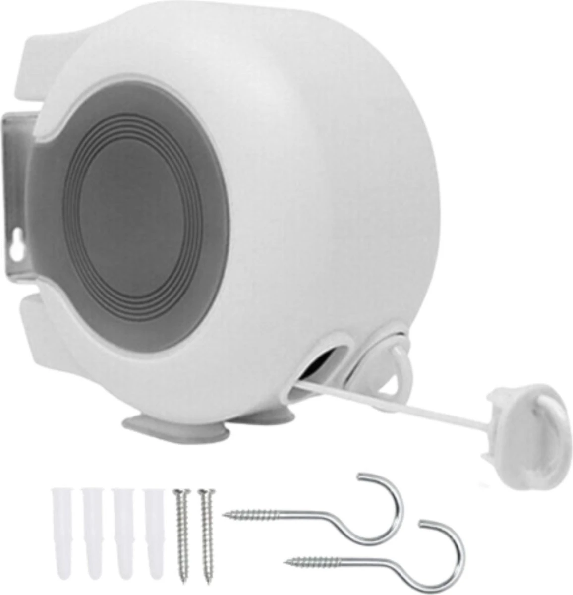 Waslijn Uittrekbaar - 26 Meter Drooglengte - 2x Waslijndraad Voor Binnen & Buiten - Wasdraad - Roldrooglijn - Alternatief Voor Wasrek / Droogrek / Wanddroogrek - Drooglijn Oprolbaar 1 Waslijn Uittrekbaar - 26 Meter Drooglengte - 2x Waslijndraad Voor Binnen & Buiten - Wasdraad - Roldrooglijn - Alternatief Voor Wasrek / Droogrek / Wanddroogrek - Drooglijn Oprolbaar