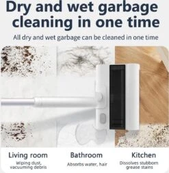 Royalty Line Vloerreiniger - Elektrische Rolveger - Elektrische Vloerreiniger - Steelstofzuiger Draadloos - Elektrische Bezem - Elektrische Veegborstel - 0,7 Liter - Draadloos - Incl. Accu En Lader - Wit / Zwart -Schoonmaakmiddelen 1171x1200 1