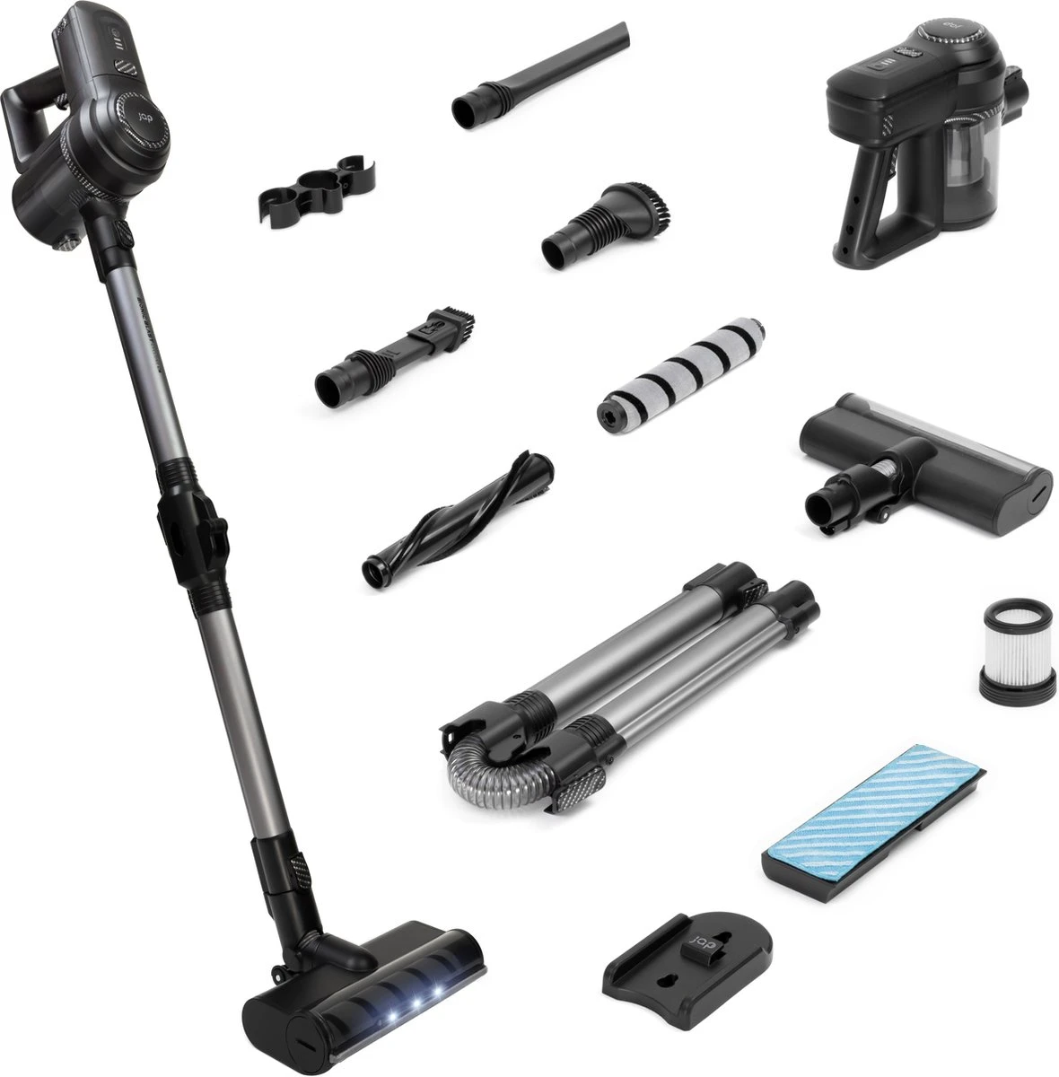 JAP Cyclone C3 - 4in1 Steelstofzuiger - Met Dweilfunctie - Anti-allergie - Snoerloos - Stofzuiger Zonder Zak - Verwisselbare Accu 1 JAP Cyclone C3 - 4in1 Steelstofzuiger - Met Dweilfunctie - Anti-allergie - Snoerloos - Stofzuiger Zonder Zak - Verwisselbare Accu