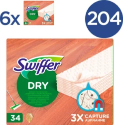 Swiffer Vloerreiniger Droge Doekjes Voor Parket - Voordeelverpakking 6 X 34 Navullingen -Schoonmaakmiddelen 1185x1200 4