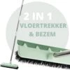 Powarkleen - Vloertrekker Met Steel & Bezem 2 In 1 - Vloerwisser Voor Badkamer Vloer - Groen