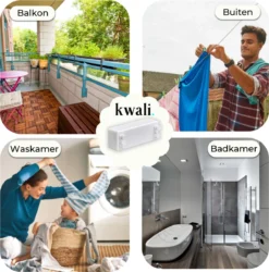 Kwali.® Waslijn Uittrekbaar - Waslijndraad Met Stalen Kern - Wasdraad - Wasrek Alternatief - Roldrooglijn - Uittrekbare Waslijn - 8,8 M Drooglengte -Schoonmaakmiddelen 1187x1200 3