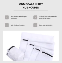 Merkloos Waszakken | Set Van 5 Waszakjes Met Rits - Waszak - Wasnet - Kledingzakjes - BH Was Zakjes - Laundry Bag Set Voor Ondergoed - Kleding - Delicaat Wasgoed - Wasmachine Zakjes - Wasgoed -Schoonmaakmiddelen 1192x1200
