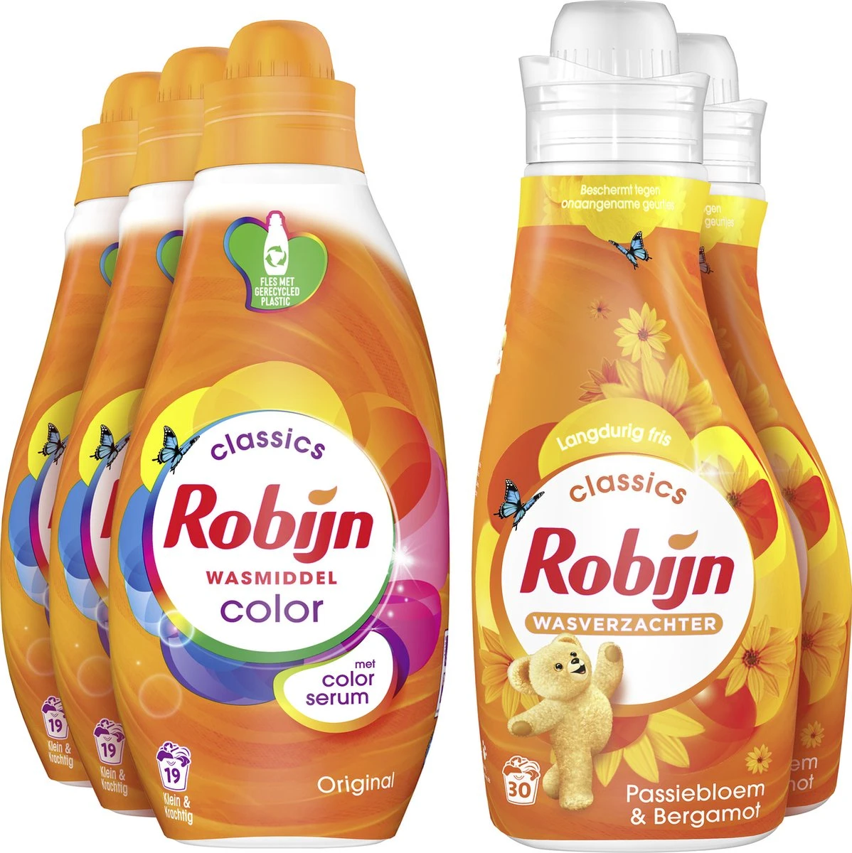 Robijn Color & Passiebloem Wasmiddel En Wasverzachter Pakket - 5 Stuks - Voordeelpakket 3 Robijn Color & Passiebloem Wasmiddel En Wasverzachter Pakket - 5 Stuks - Voordeelpakket - Afbeelding 3