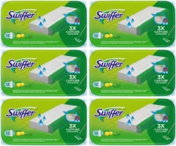 Swiffer - Vochtige Vloerdoekjes - 6 X 12 (72) Doekjes - Voordeelverpakking