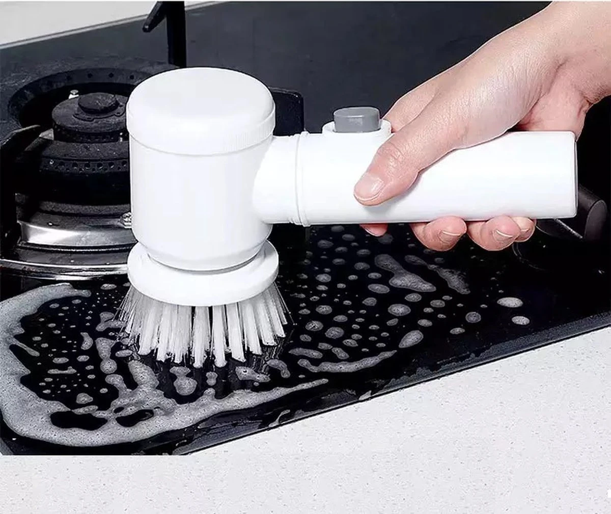 Apeiron Elektrische Schoonmaakborstel - Poetsmachine - Poliermachine - Schrobborstel - Handborstel - Werkborstel - Schrobber - Boorborstel - Wasborstel - Schoonmaakmiddelen - Reinigingsborstel - 3 Opzetstukken 16 Apeiron Elektrische Schoonmaakborstel - Poetsmachine - Poliermachine - Schrobborstel - Handborstel - Werkborstel - Schrobber - Boorborstel - Wasborstel - Schoonmaakmiddelen - Reinigingsborstel - 3 Opzetstukken - Afbeelding 16