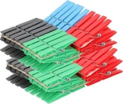 72x Gekleurde Wasknijpers - Plastic Wasgoedknijpers - Knijpers/wasspelden Voor Wasgoed 72 Stuks