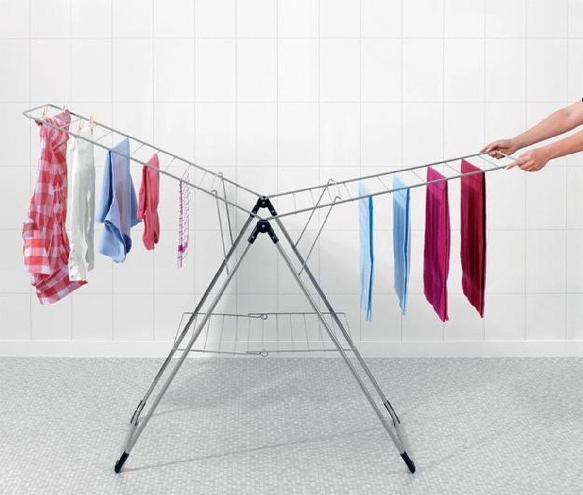 Brabantia Droogrek Inklapbaar T Model - 20 M - Metallic Grey 16 Brabantia Droogrek Inklapbaar T Model - 20 M - Metallic Grey - Afbeelding 16