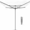Brabantia Topspinner Droogmolen Met Metalen Grondanker - 60 M - Metallic Grey