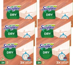 Swiffer Vloerreiniger Droge Doekjes Voor Parket - Voordeelverpakking 6 X 34 Navullingen