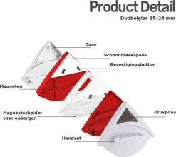Merkloos Magnetische Raamwisser - Ruitenreiniger - Inclusief 24 Sponsjes + 4 Wissers + 4 Buttons -Schoonmaakmiddelen 1200x1069 2