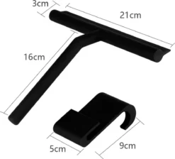 ATV PERFECTUM Douchewisser Zwart Met Ophangsysteem - Raamwisser- Trekker Douche - Silicone - 21cm X 16cm - Badkamer Accessoires - Douchewisser -Schoonmaakmiddelen 1200x1087 2