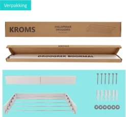 KROMS Wanddroogrek Wit 100 Cm - MET BOORMAL - Droogrek Inklapbaar - Wasrek Hangend - Uitklapbaar - Muur - Ophangbaar - 6m Drooglengte 13 KROMS Wanddroogrek Wit 100 Cm - MET BOORMAL - Droogrek Inklapbaar - Wasrek Hangend - Uitklapbaar - Muur - Ophangbaar - 6m Drooglengte -Schoonmaakmiddelen 1200x1113 1