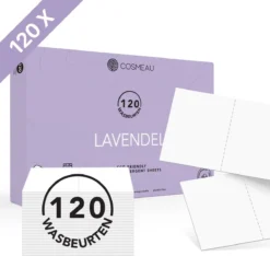 Cosmeau Wasstrips 120 Wasbeurten Lavendel Wasmiddel Wasvellen Wasdoekjes Detergent Sheets Eco Laundry Strips - Plasticvrij Biologisch Eco