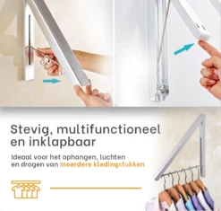 Milano Luxurious Inklapbaar Droogrek – Wasrek Hangend – Wasrek Inklapbaar – Wandmontage Kledingrek – Stevige Kledinghaak Inklapbaar – Lichtgewicht En Ruimtebesparend Wasrek – Zilver - 40.5x33x31 Cm -Schoonmaakmiddelen 1200x1142 10