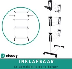 Niceey Droogtoren - 45m Drooglengte - Op Wieltjes - Wasrek - Droogrek Inklapbaar - Voor Alle Soorten Ruimtes - Verstelbaar - Wit 10 Niceey Droogtoren - 45m Drooglengte - Op Wieltjes - Wasrek - Droogrek Inklapbaar - Voor Alle Soorten Ruimtes - Verstelbaar - Wit -Schoonmaakmiddelen 1200x1142 8