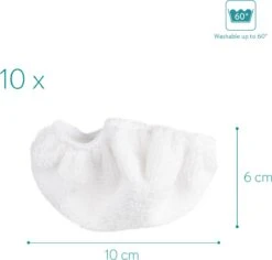 Navaris Microvezelpads Voor Stoomreiniger - Set Van 10 Vervangende Doekjes Voor Navaris Handstomer 49454 - Wasbare Doekjes Voor Vloer, Wand, Reiniging -Schoonmaakmiddelen 1200x1145