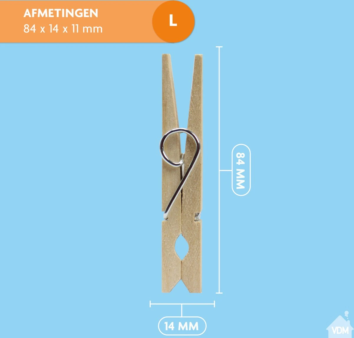 LaundrySpecialist® Houten Wasknijpers (84mm) - 36 Stuks 2 LaundrySpecialist® Houten Wasknijpers (84mm) - 36 Stuks - Afbeelding 2