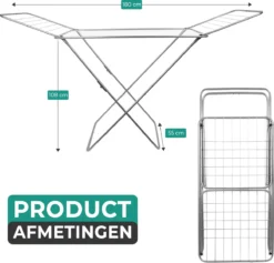 Niceey Droogrek - Wasrek - Opvouwbaar Droogrek - 18 M - Grijs/Zilver -Schoonmaakmiddelen 1200x1150 6