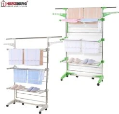 Herzberg HG-5015- Droogrek Multifunctioneel - Opvouwbaar - RVS - Wit - 88-145 Cm X 66 Cm X 156 Cm -Schoonmaakmiddelen 1200x1152 5
