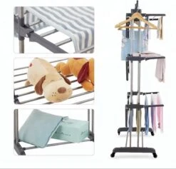 Herzberg HG-5015- Droogrek Multifunctioneel - Opvouwbaar - RVS - Wit - 88-145 Cm X 66 Cm X 156 Cm -Schoonmaakmiddelen 1200x1153 10