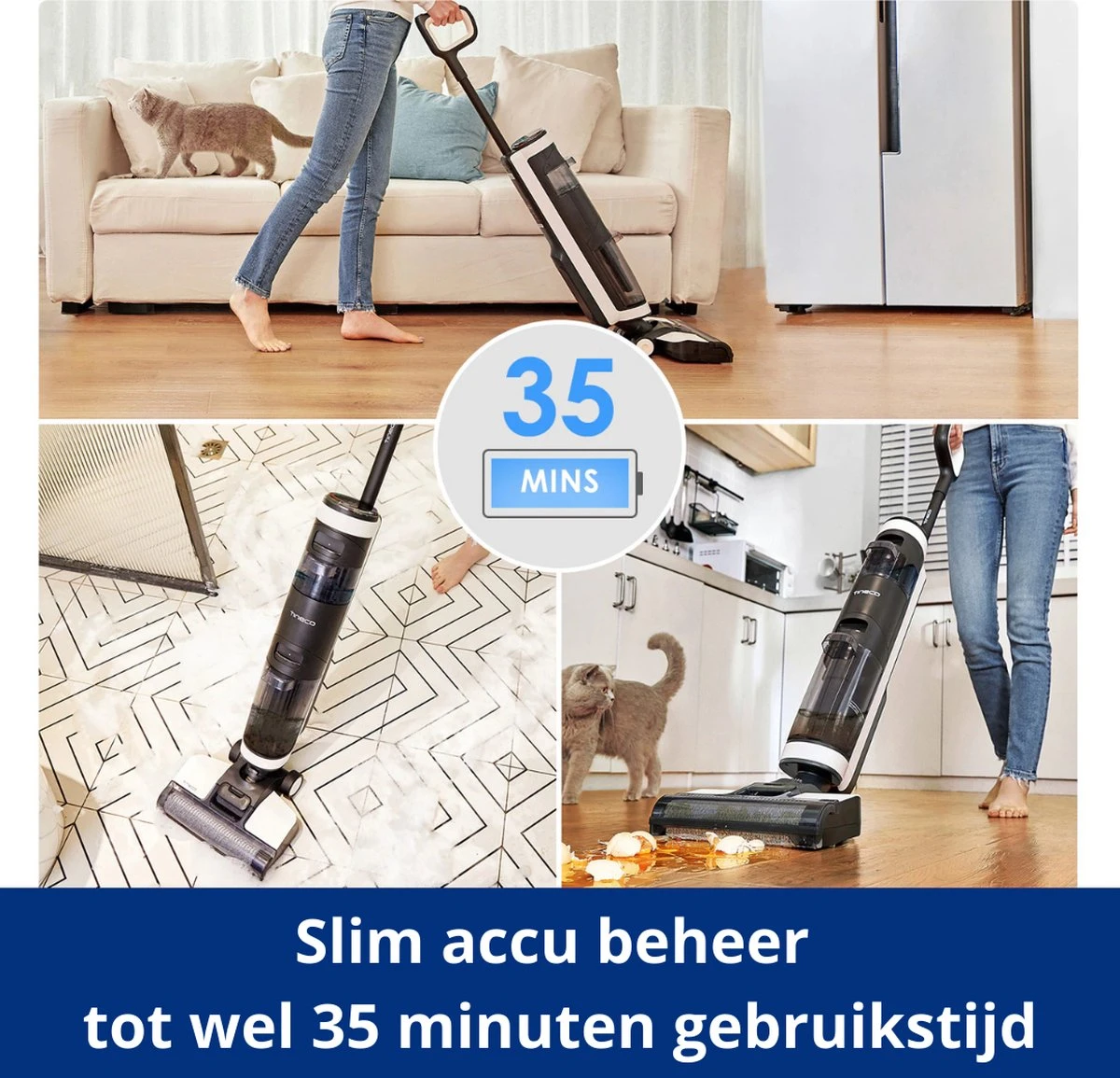Tineco® - Draadloze Stofzuiger - Zonder Zak - Wassen En Stofzuigen - Floor One S3 Breeze - 220W Vermogen - Sterke Zuigkracht - 3-In-1 Apparaat - 4000mAh Batterij 5 Tineco® - Draadloze Stofzuiger - Zonder Zak - Wassen En Stofzuigen - Floor One S3 Breeze - 220W Vermogen - Sterke Zuigkracht - 3-In-1 Apparaat - 4000mAh Batterij - Afbeelding 5