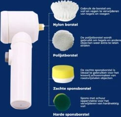 B-care Magic Brush - Elektrische Multifunctionele Schoonmaakborstel - 7 Opzetstukken - Wasborstel - Poetsmachine - Schrobborstel - Handborstel - Werkborstel - Schrobber - Boorborstel - Reinigingsborstel 17 B-care Magic Brush - Elektrische Multifunctionele Schoonmaakborstel - 7 Opzetstukken - Wasborstel - Poetsmachine - Schrobborstel - Handborstel - Werkborstel - Schrobber - Boorborstel - Reinigingsborstel -Schoonmaakmiddelen 1200x1156 12