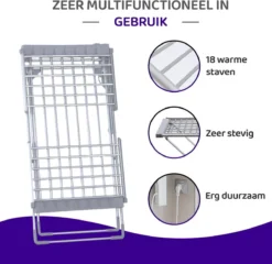 Ce.Goods Elektrisch Droogrek - Verwarmd Wasrek - Droogrek Elektrisch - Inklapbaar Droogrek - Snel Drogend Wasrek 10 Ce.Goods Elektrisch Droogrek - Verwarmd Wasrek - Droogrek Elektrisch - Inklapbaar Droogrek - Snel Drogend Wasrek -Schoonmaakmiddelen 1200x1167 5