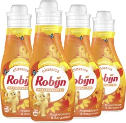 Robijn Classics Passiebloem & Bergamot Wasverzachter - 4 X 30 Wasbeurten - Voordeelverpakking -Schoonmaakmiddelen 1200x1169 6