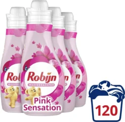 Robijn Summer Pink Wasverzachter - 4 X 30 Wasbeurten - Voordeelverpakking -Schoonmaakmiddelen 1200x1171 1