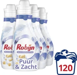 Robijn Puur & Zacht Wasverzachter - 4 X 30 Wasbeurten - Voordeelverpakking 9 Robijn Puur & Zacht Wasverzachter - 4 X 30 Wasbeurten - Voordeelverpakking -Schoonmaakmiddelen 1200x1171 2