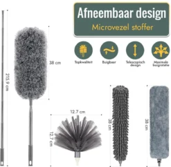 Livv Goods Telescopische Plumeau Set Met Telescoopsteel - 5 In 1 - Tot 250 Cm Uitschuifbaar - Duster - Stoffer 13 Livv Goods Telescopische Plumeau Set Met Telescoopsteel - 5 In 1 - Tot 250 Cm Uitschuifbaar - Duster - Stoffer -Schoonmaakmiddelen 1200x1174 4