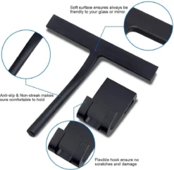 BOTC Douchewisser - Raamwisser - Silicone - 21cm X 16cm - Badkamer Accessoires -Zwart -Schoonmaakmiddelen 1200x1174 5