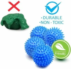 Merkloos Droger Ballen PVC – Herbruikbare Wasdroger Bollen – Snellere Droogtijd – - Wasbollen - 6 Stuks -Schoonmaakmiddelen 1200x1176
