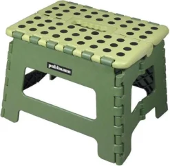 PUHLMANN - Inklapbare Kruk, JAMES, Plastic, Groen, 22 Cm Hoog, Max 100kilo