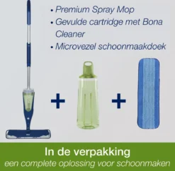 Bona Premium Spray Mop - Alles-in-1 Dweilsysteem - Vloerwisser Inclusief Harde Vloer, Tegel/ Laminaat Reiniger & Microvezel Reinigingspad - Streeploos - Sneldrogend -Schoonmaakmiddelen 1200x1177 5