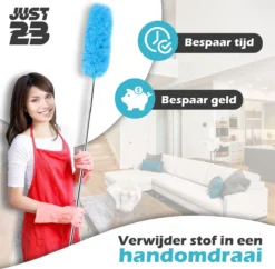 JUST23 Plumeau Uitschuifbaar Met Telescoopsteel – 60 Tot 140 Cm – Ragebol – Stoffer – Duster - Blauw - Incl. Microfiber Doek -Schoonmaakmiddelen 1200x1178 3