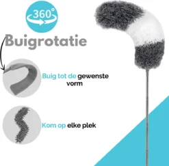 VAIVE Plumeau Uitschuifbaar - Stoffer - Duster - Ragebol Met Telescoopsteel -Schoonmaakmiddelen 1200x1179 9